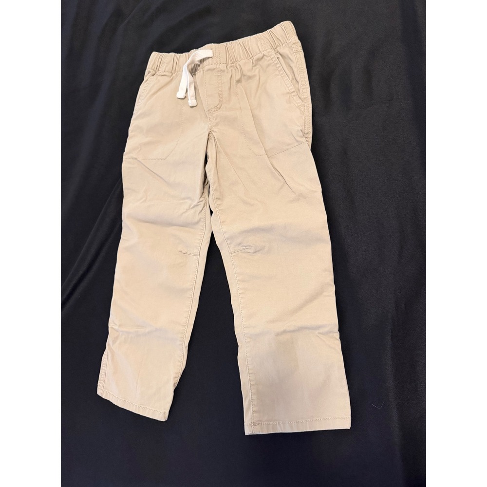 Cat & Jack Boys Tan Khaki Straight Leg Chino Pants Elastic Waist Size 6